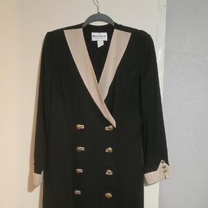 Black and Cream Women's Vintage Dress